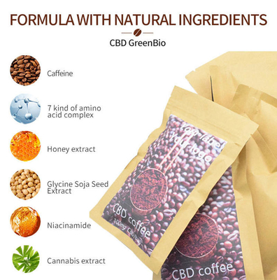 Glutine THC non OMG libero della polvere del caffè istantaneo dell'estratto CBD della canapa libero