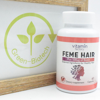 La vitamina della biotina della capsula di Feme completa le capsule del ODM 60