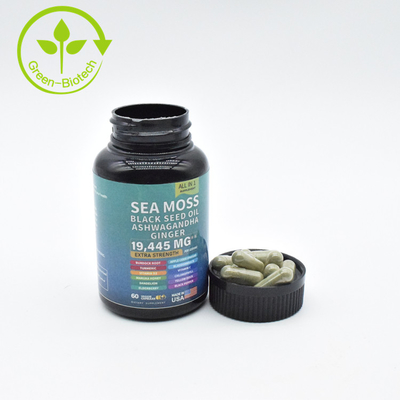 Esempio di integratore sanitario Ashwagandha e capsule di muschio di mare