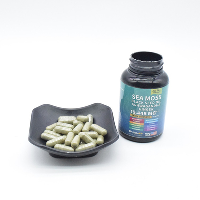OEM ODM Muschio di mare biologico e capsule di olio di semi neri per adulti Estratto di muschio di mare per integratori del sistema immunitario