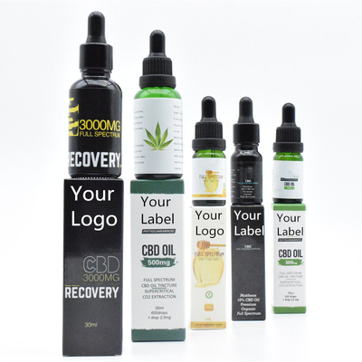 Olio THC di spettro CBD del ODM dell'OEM vasto libero per cura sana 500mg 1000mg