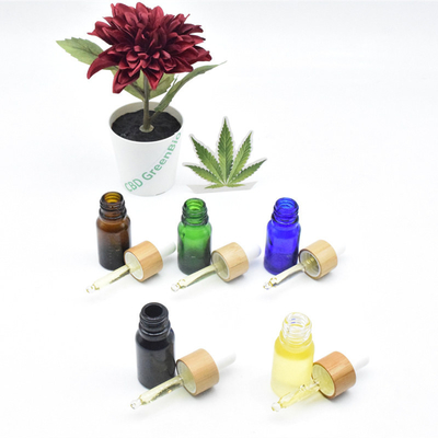 Olio sativa della bottiglia di vetro CBD del contagoccia del nero di controllo 10ml 20ml di dolore dell'olio di tintura del fiore CBD della foglia