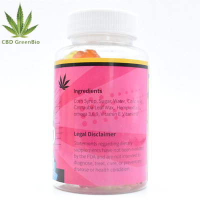 Commestibile gommoso di dolore del rilascio 25mg della canapa CBD di GMP 60 Gummies per bottiglia